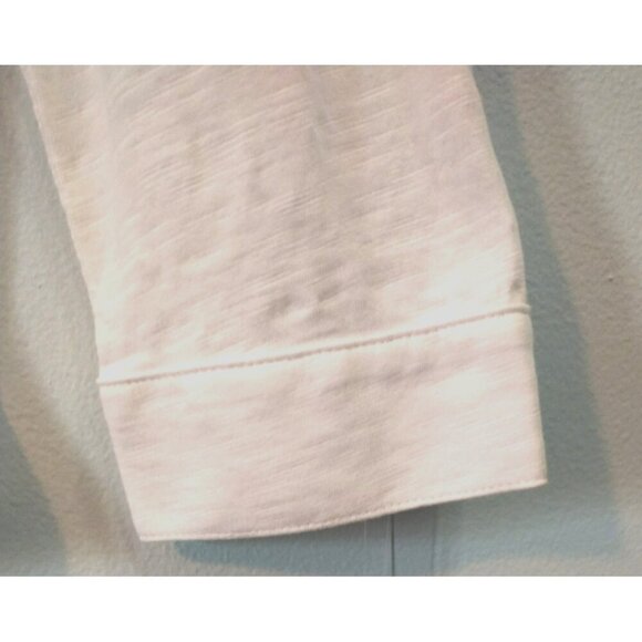 J. Jill Pintuck Slub Shirt White Button Front Long Sleeve Top Tunic - Med NWT - Picture 3 of 8